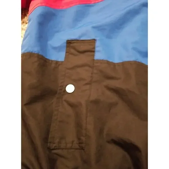 Members Only Men XL Tracksuit Color Block Lined Windbreaker Jacket Hood Vintage - Picture 9 of 16